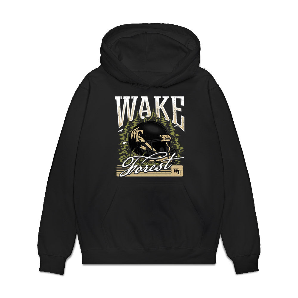 Wake Forest - NCAA Football : BJ Williams - Vintage Helmet Premium Hooded Sweatshirt-0