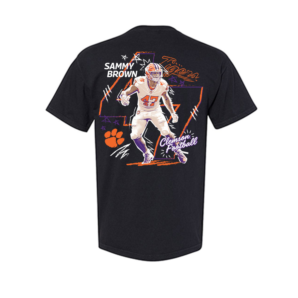 Clemson - NCAA Football : Sammy Brown - Collage Short Sleeves Pocket T-Shirt-1