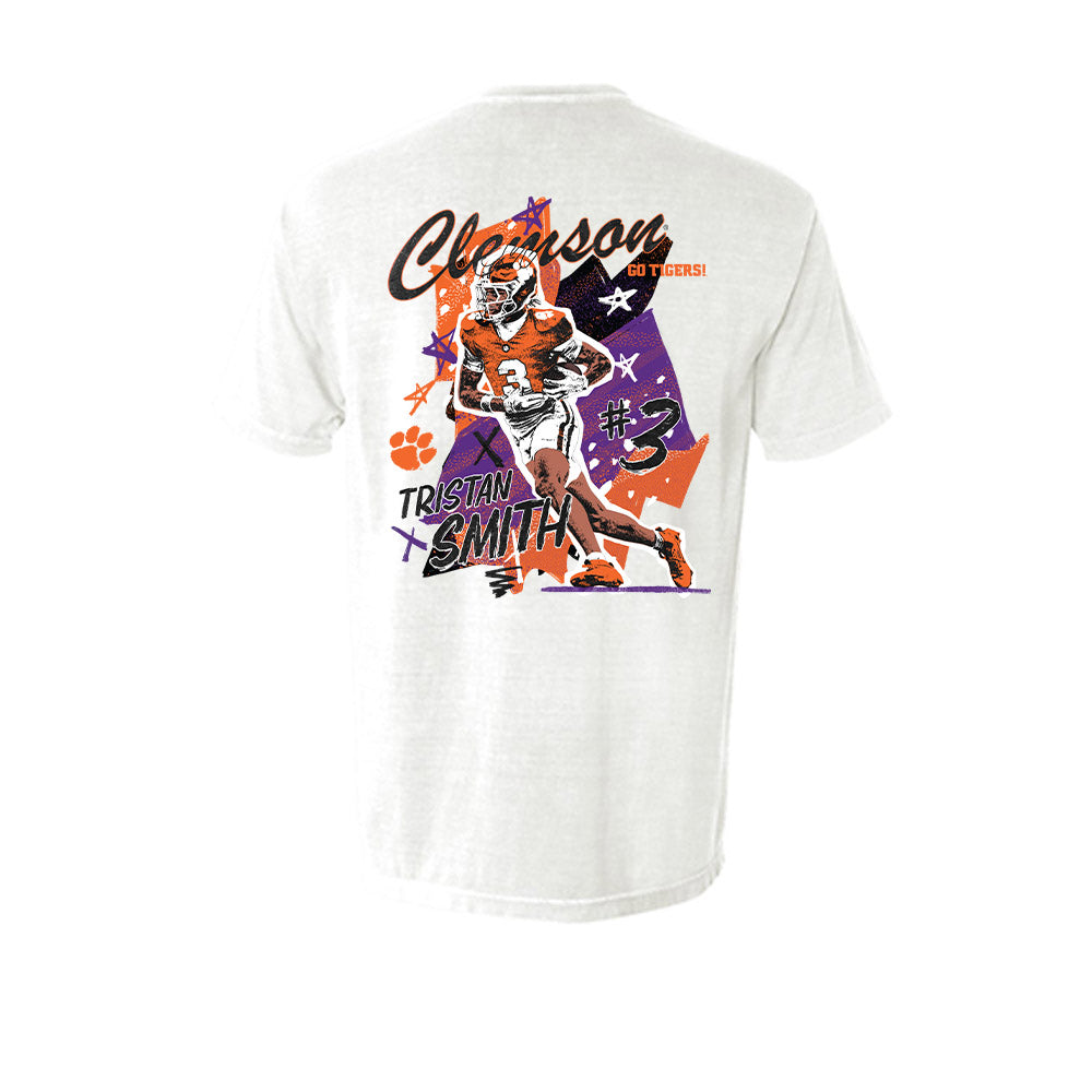Clemson - NCAA Football : Tristan Smith - Collage Short Sleeves Pocket T-Shirt-1