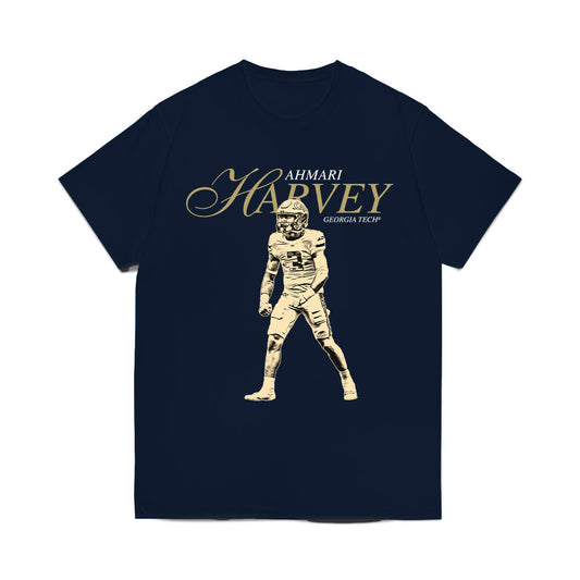 Georgia Tech - NCAA Football : Ahmari Harvey - Legacy Comfort Colors T-Shirt-0