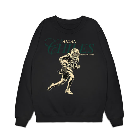 Michigan State - NCAA Football : Aidan Chiles - Legacy Premium Crewneck Sweatshirt-0