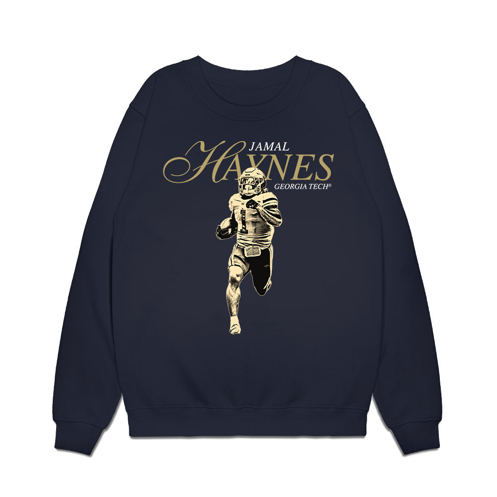 Georgia Tech - NCAA Football : Jamal Haynes - Legacy Premium Crewneck Sweatshirt-0