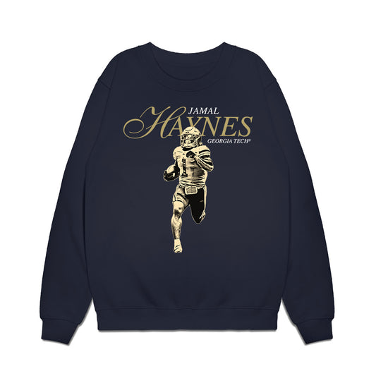Georgia Tech - NCAA Football : Jamal Haynes - Legacy Premium Crewneck Sweatshirt-0