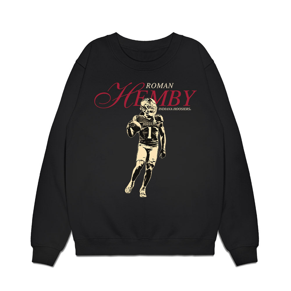 Indiana - NCAA Football : Roman Hemby - Legacy Premium Crewneck Sweatshirt-0