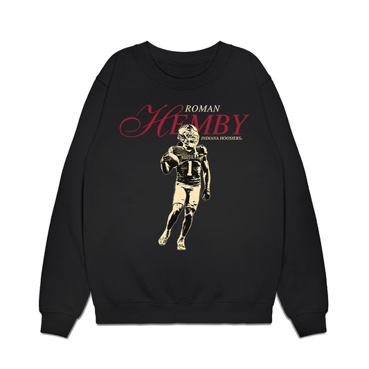 Indiana - NCAA Football : Roman Hemby - Legacy Premium Crewneck Sweatshirt-0
