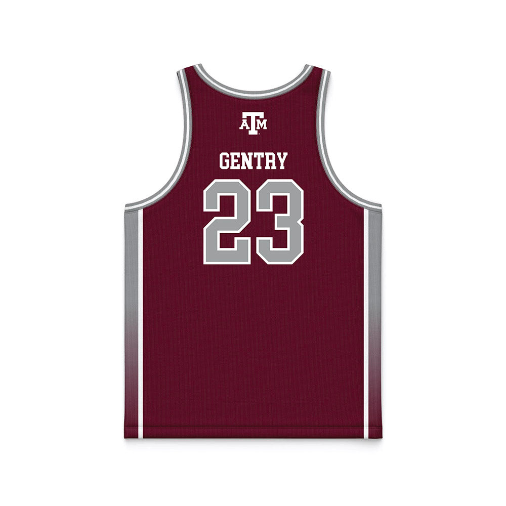 Texas A&M - NCAA Women's Basketball : Gianna Gentry - Maroon Basketball Jersey-1