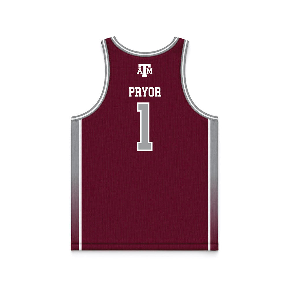 Texas A&M - NCAA Women's Basketball : Ny'Ceara Pryor - Maroon Basketball Jersey-1