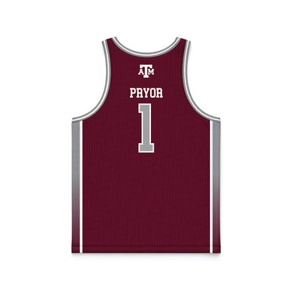 Texas A&M - NCAA Women's Basketball : Ny'Ceara Pryor - Maroon Basketball Jersey-1