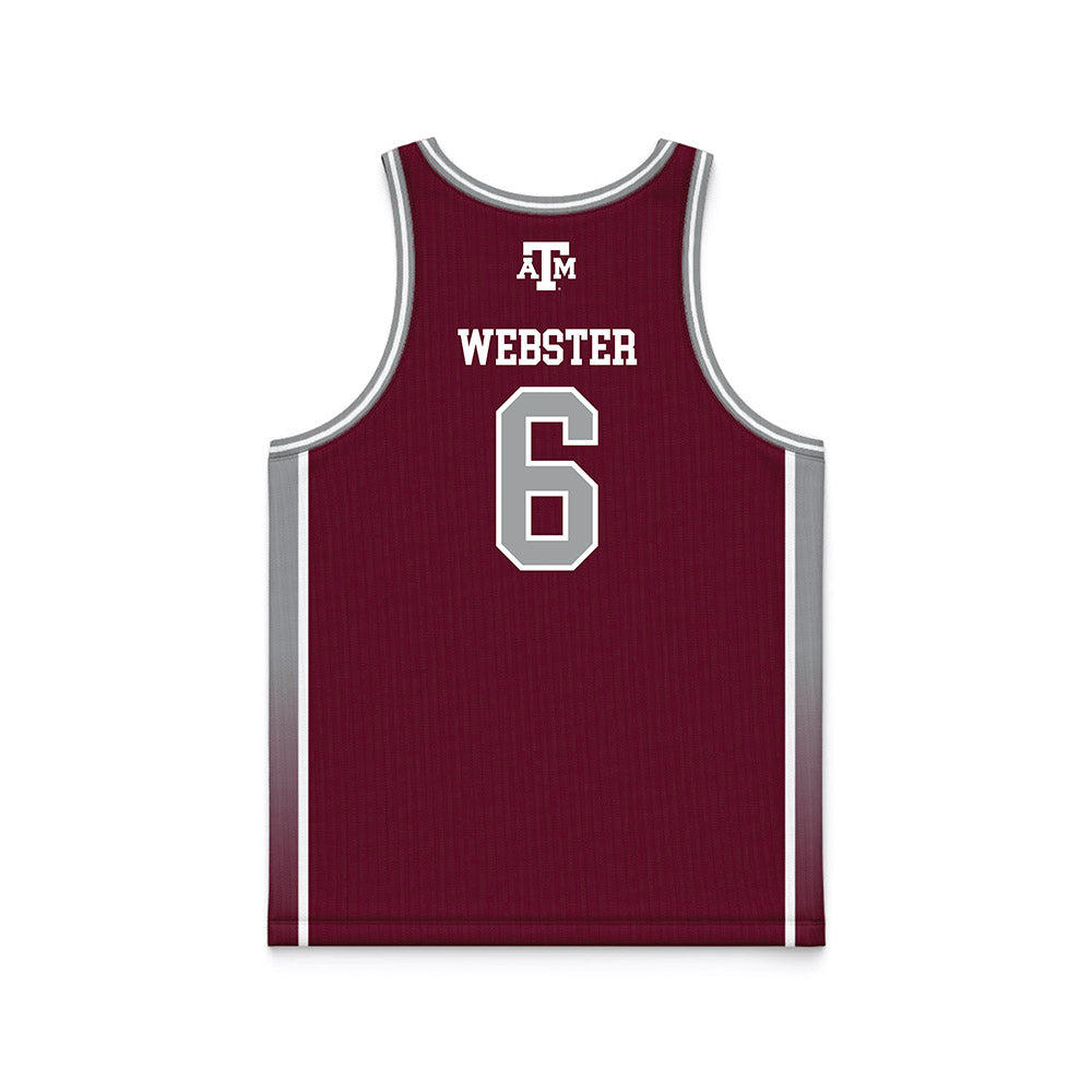 Texas A&M - NCAA Women's Basketball : Jordan Webster - Maroon Basketball Jersey-1
