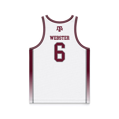 Texas A&M - NCAA Women's Basketball : Jordan Webster - White Basketball Jersey-1