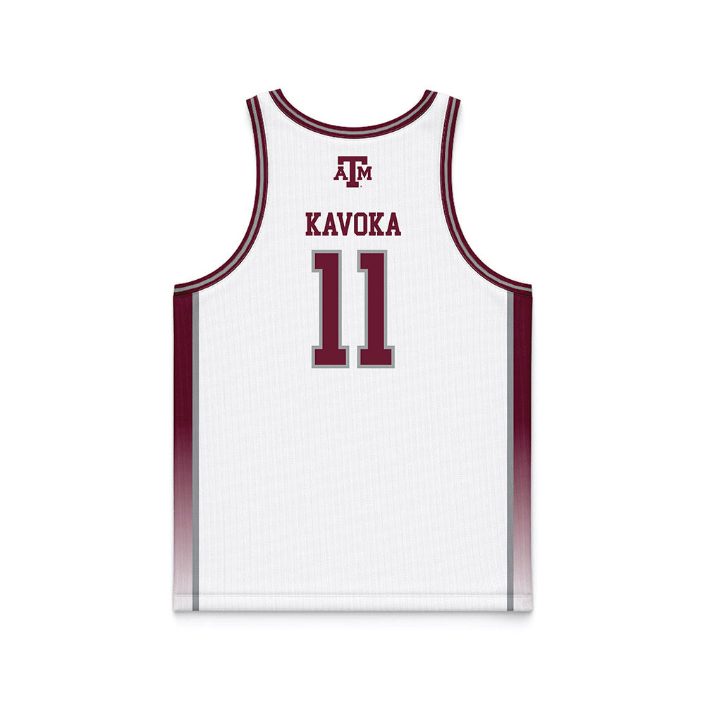 Texas A&M - NCAA Women's Basketball : Talia Kavoka - White Basketball Jersey-1
