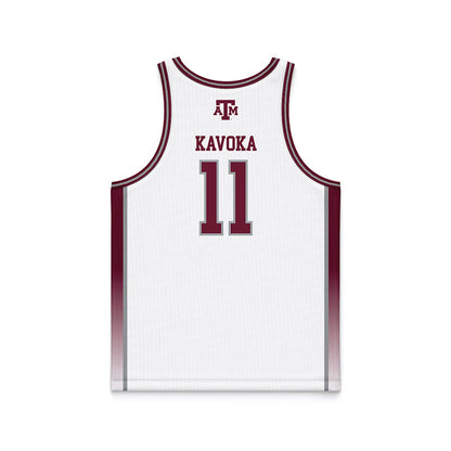 Texas A&M - NCAA Women's Basketball : Talia Kavoka - White Basketball Jersey-1