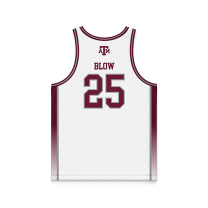 Texas A&M - NCAA Women's Basketball : Salese Blow - White Basketball Jersey-1