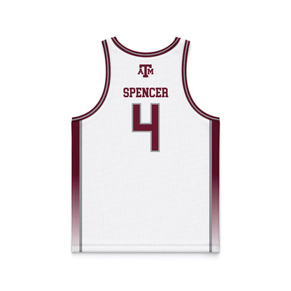 Texas A&M - NCAA Women's Basketball : Chaney Spencer - White Basketball Jersey-1