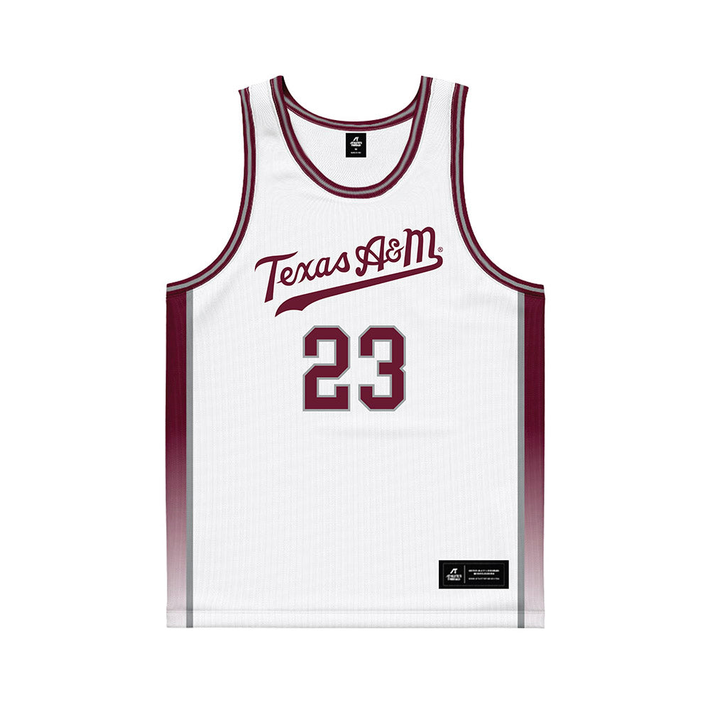 Texas A&M - NCAA Women's Basketball : Gianna Gentry - White Basketball Jersey-0