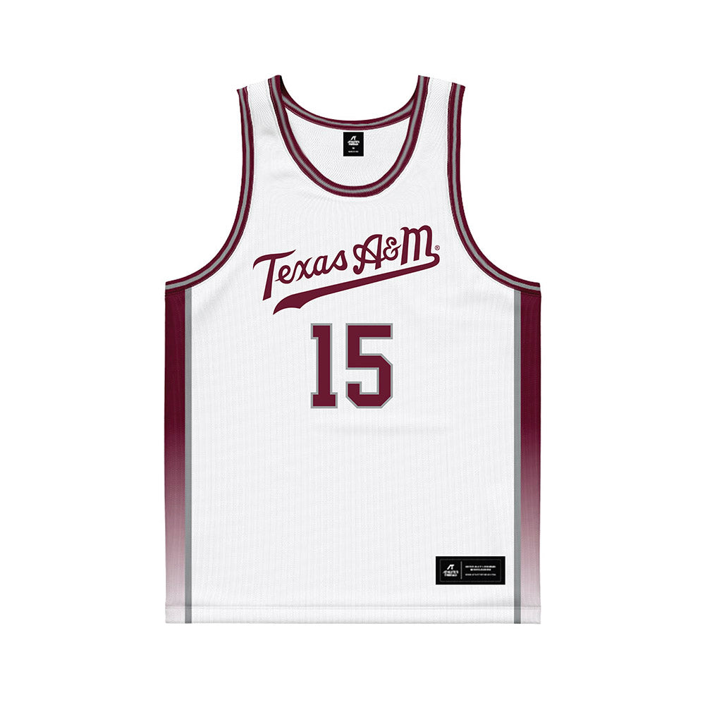 Texas A&M - NCAA Women's Basketball : Faa Azogu - White Basketball Jersey-0