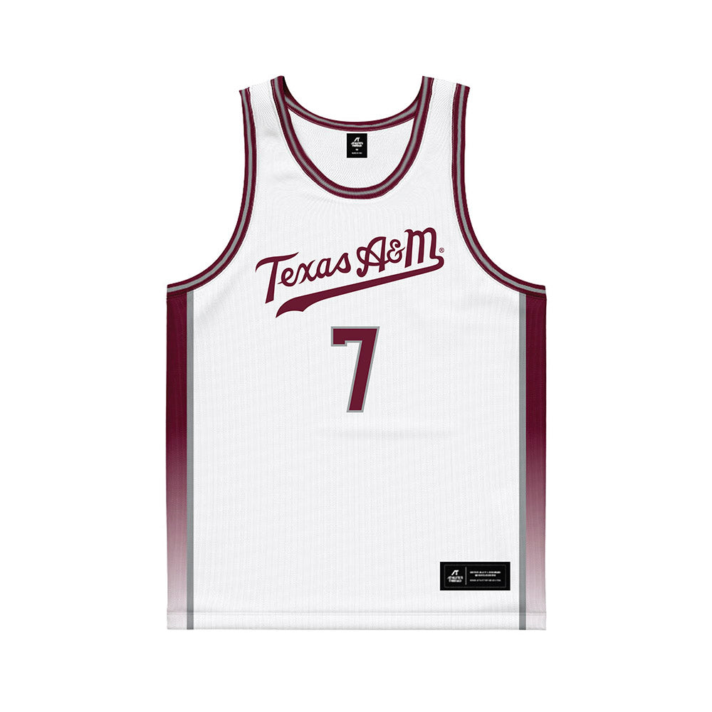 Texas A&M - NCAA Women's Basketball : Pien Steenbergen - White Basketball Jersey-0