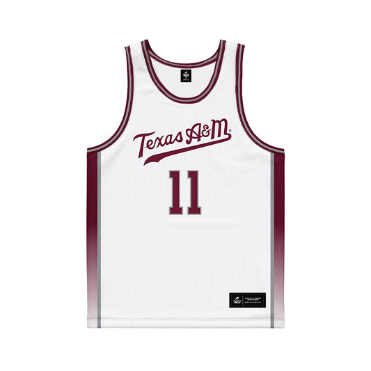 Texas A&M - NCAA Women's Basketball : Talia Kavoka - White Basketball Jersey-0