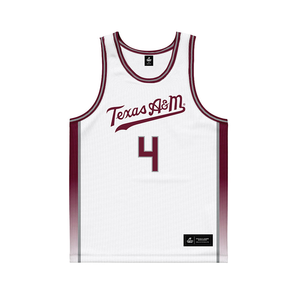 Texas A&M - NCAA Women's Basketball : Chaney Spencer - White Basketball Jersey-0