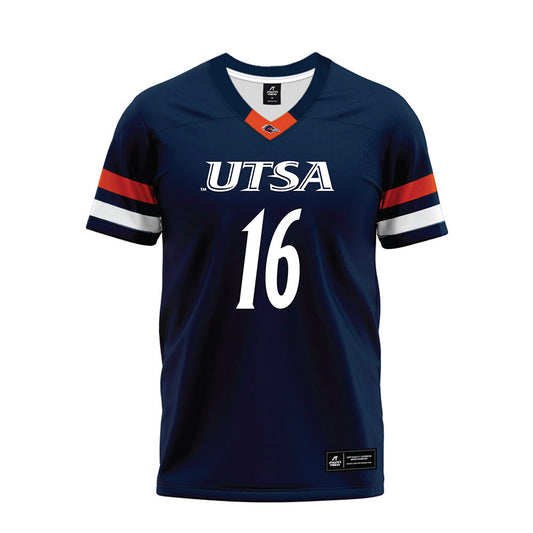 UTSA - NCAA Football : Chris Bryson - Navy Premium Football Jersey-0
