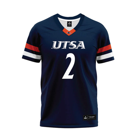 UTSA - NCAA Football : Owen Pewee - Navy Premium Football Jersey-0