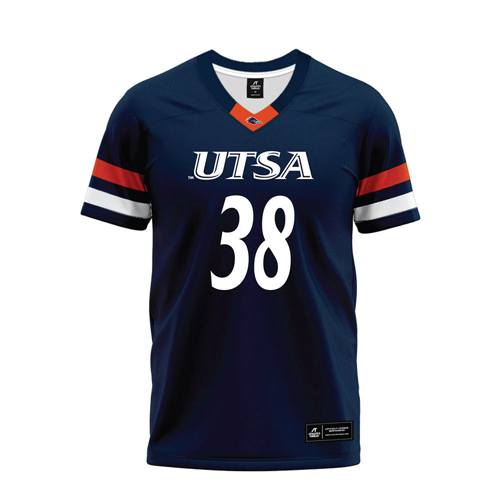 UTSA - NCAA Football : Alan Pruneda - Navy Premium Football Jersey-0