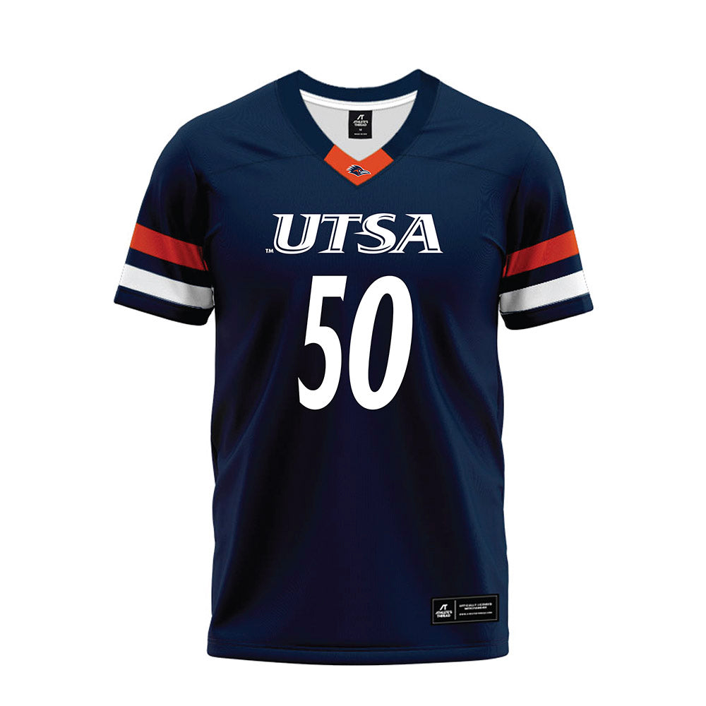 UTSA - NCAA Football : Michael Owoeye - Navy Premium Football Jersey-0