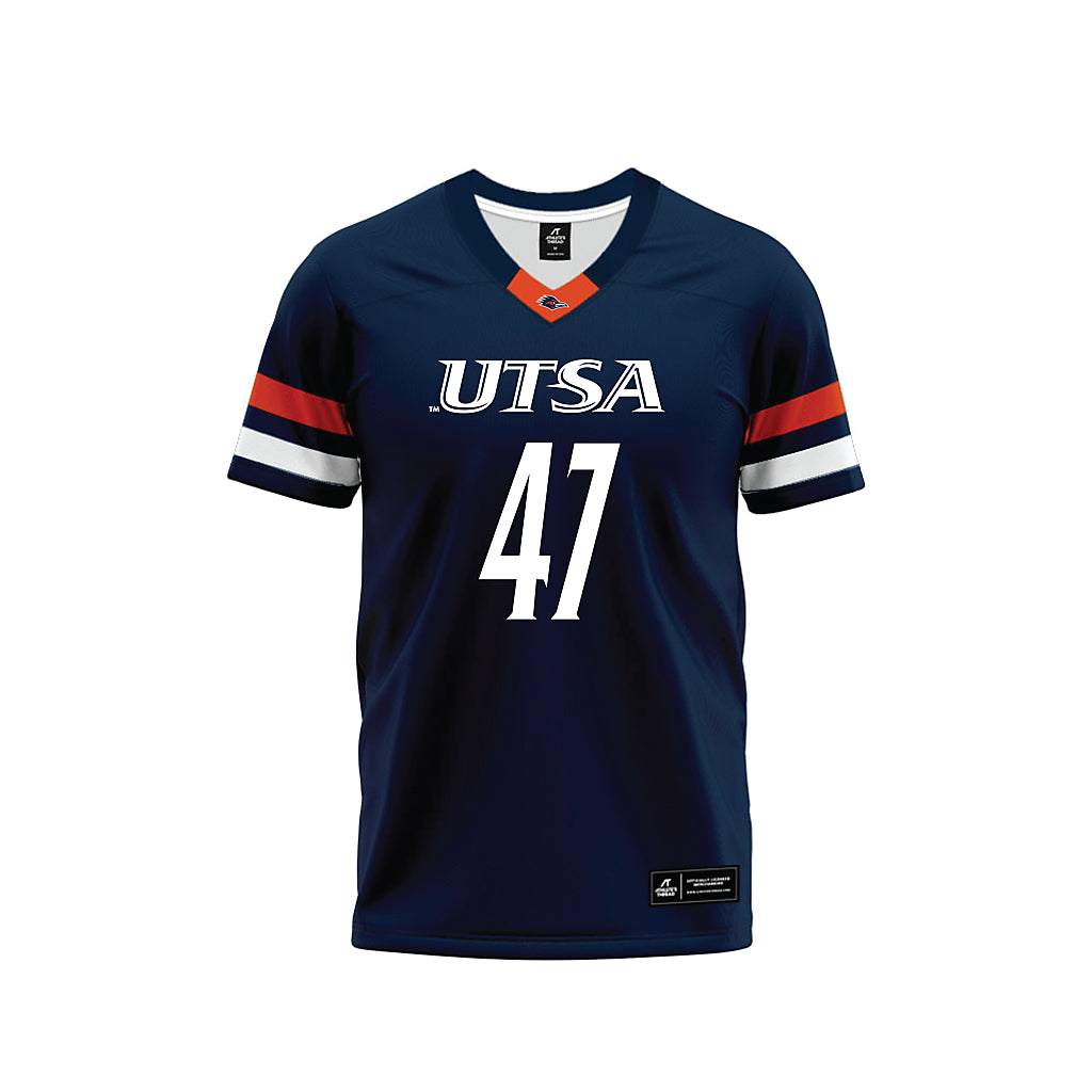UTSA - NCAA Football : Tim Huff - Navy Premium Football Jersey-0