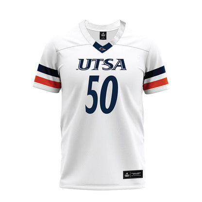 UTSA - NCAA Football : Michael Owoeye - White Premium Football Jersey-0