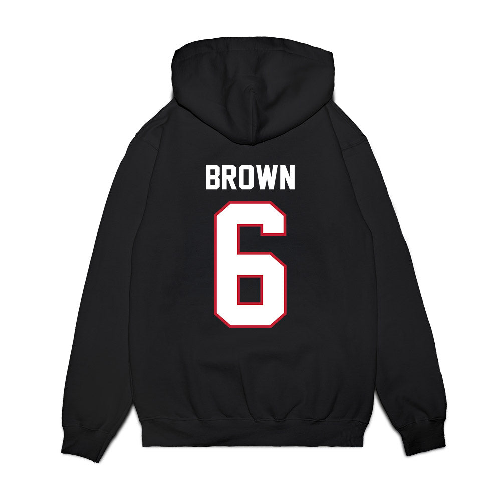 Arizona - NCAA Football : Taye Brown - Vintage Helmet Premium Hooded Sweatshirt-1