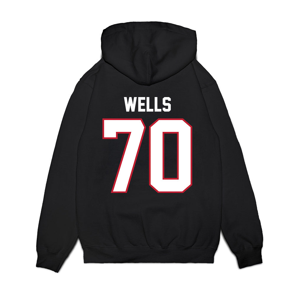 Arizona - NCAA Football : Zarius Wells - Vintage Helmet Premium Hooded Sweatshirt-1