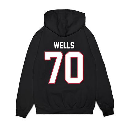 Arizona - NCAA Football : Zarius Wells - Vintage Helmet Premium Hooded Sweatshirt-1