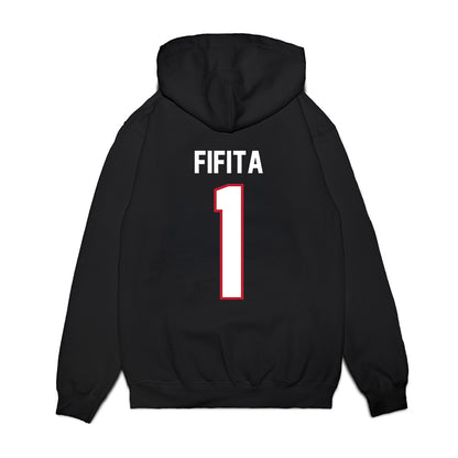 Arizona - NCAA Football : Noah Fifita - Vintage Helmet Premium Hooded Sweatshirt-1