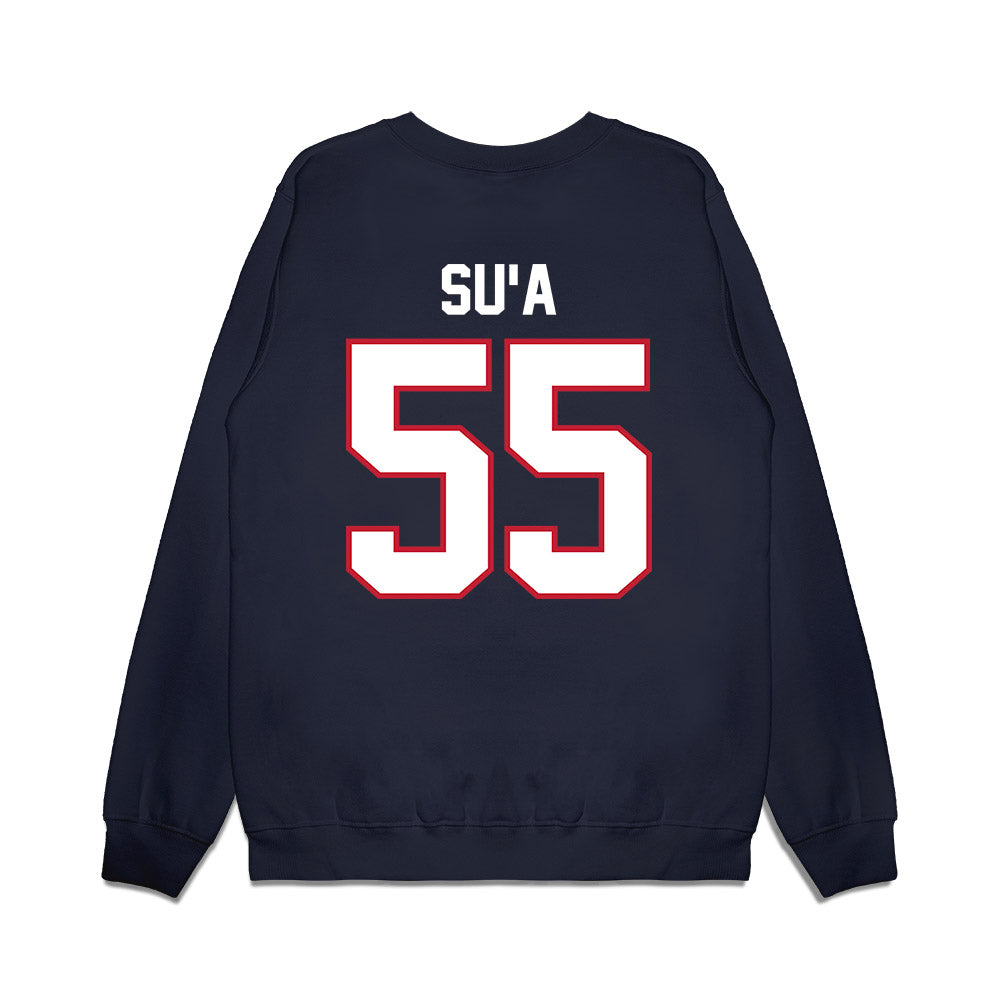 Arizona - NCAA Football : Leviticus Su'a - Vintage Helmet Premium Crewneck Sweatshirt-1
