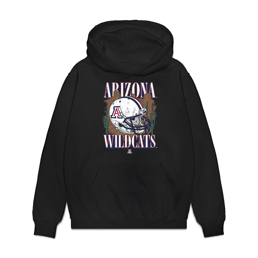 Arizona - NCAA Football : Xaier Hiler - Vintage Helmet Premium Hooded Sweatshirt-0