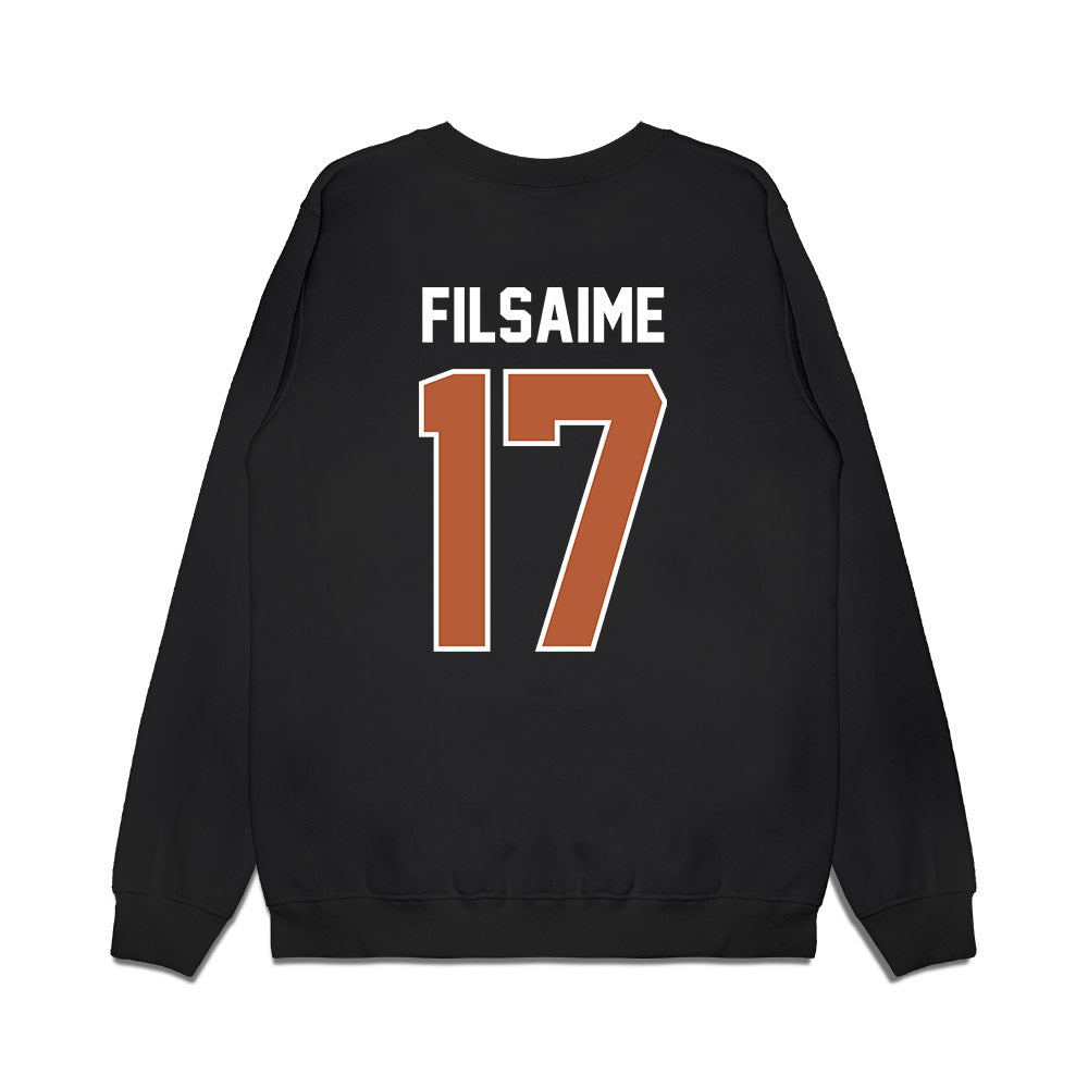 Texas - NCAA Football : Xavier Filsaime - Vintage Helmet Premium Crewneck Sweatshirt-1