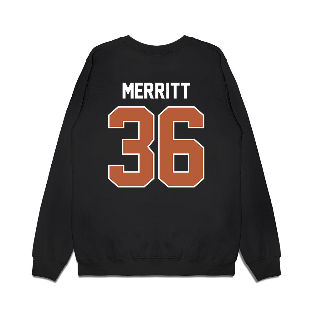 Texas - NCAA Football : Quinn Merritt - Vintage Helmet Premium Crewneck Sweatshirt-1