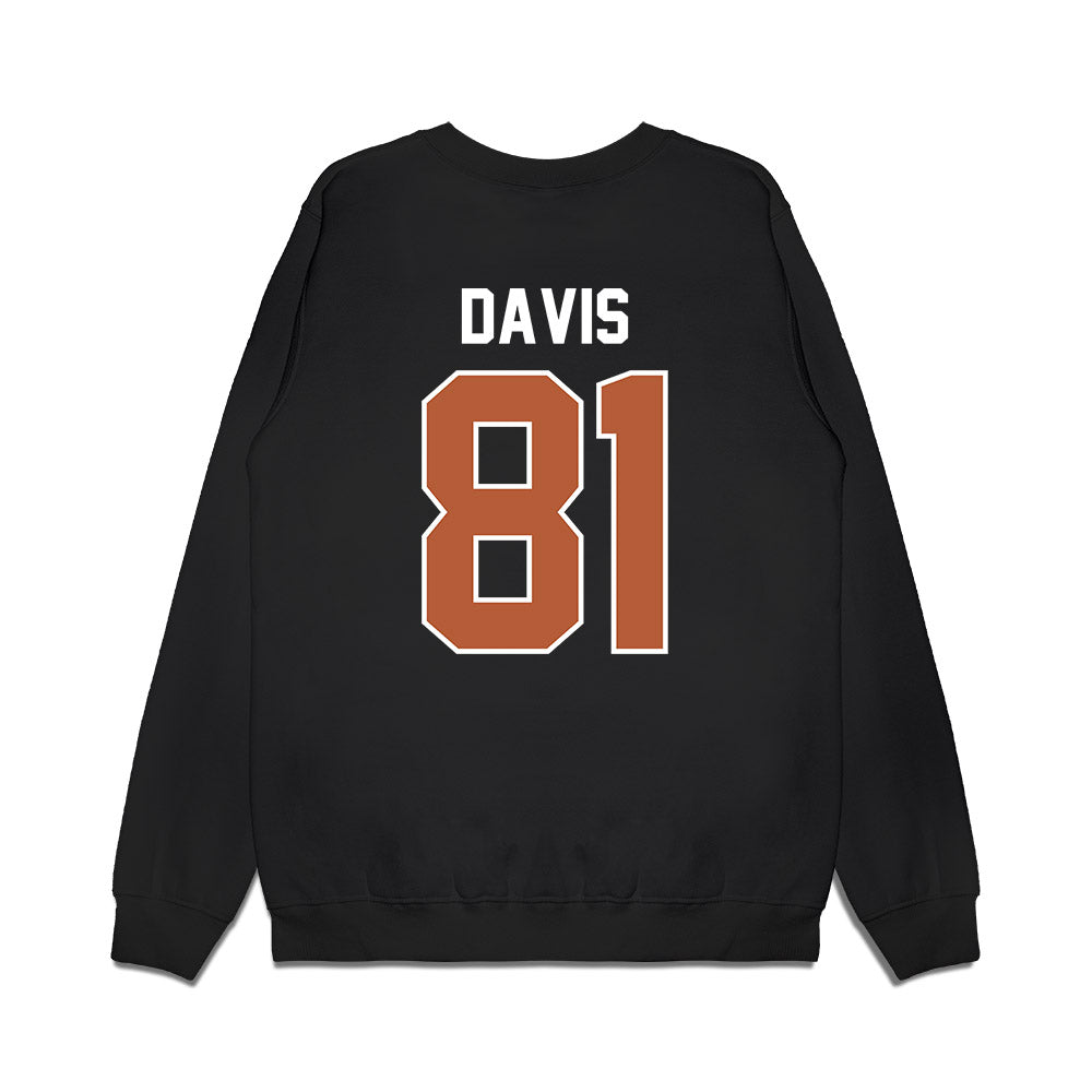 Texas - NCAA Football : Juan Davis - Vintage Helmet Premium Crewneck Sweatshirt-1