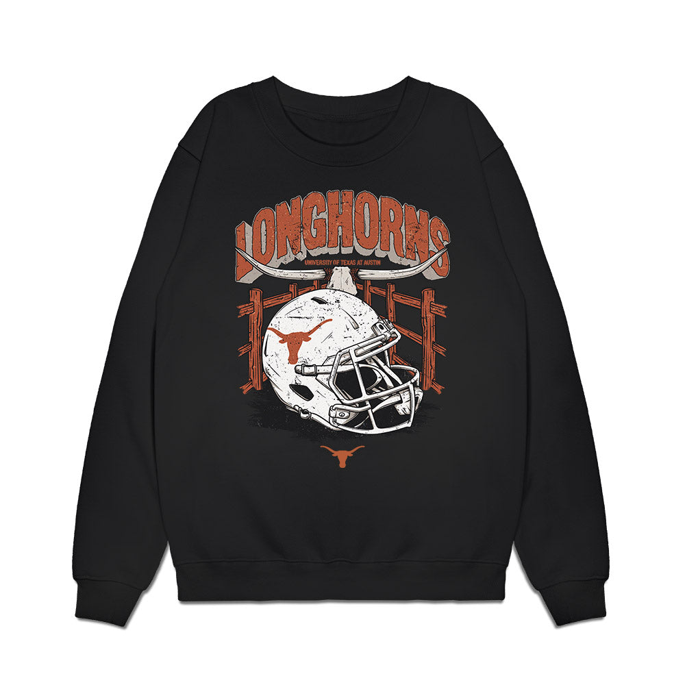 Texas - NCAA Football : Cole Hutson - Vintage Helmet Premium Crewneck Sweatshirt-0