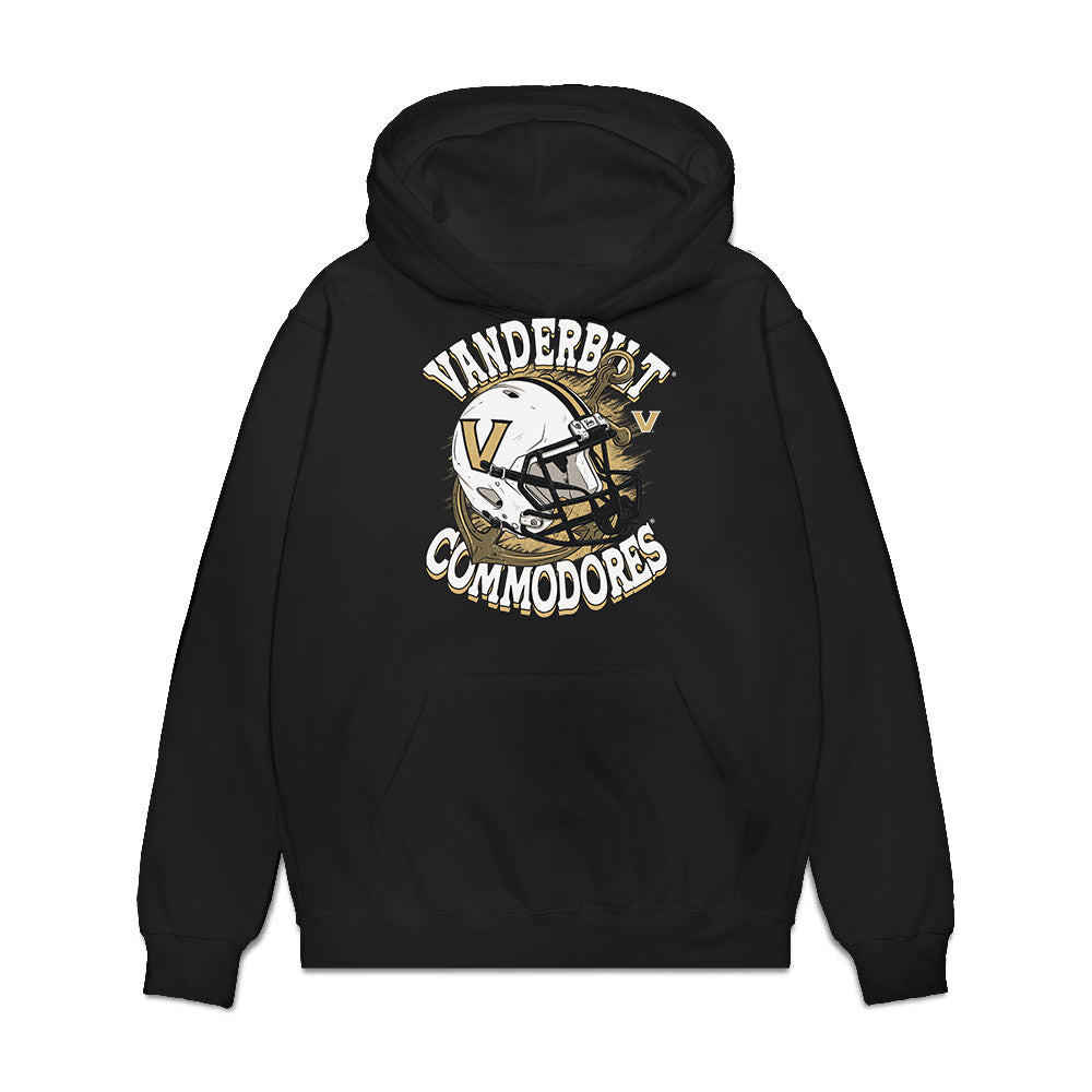 Vanderbilt - NCAA Football : Justin Dewers - Vintage Helmet Premium Hooded Sweatshirt-0
