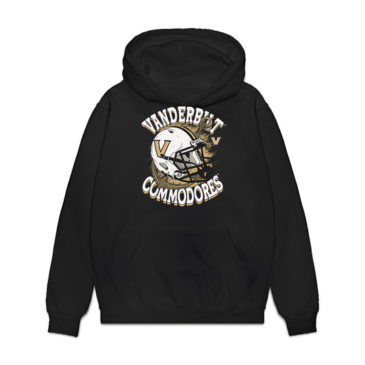 Vanderbilt - NCAA Football : Landon Wells - Vintage Helmet Premium Hooded Sweatshirt-0
