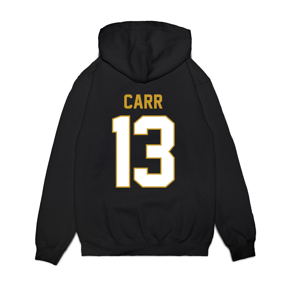 Notre Dame - NCAA Football : CJ Carr - Vintage Helmet Premium Hooded Sweatshirt-1