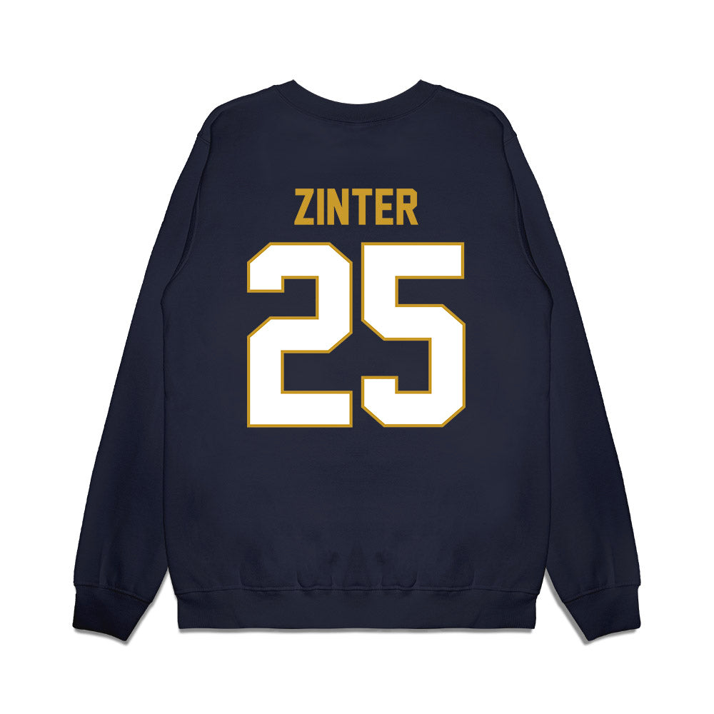 Notre Dame - NCAA Football : Preston Zinter - Vintage Helmet Premium Crewneck Sweatshirt-1