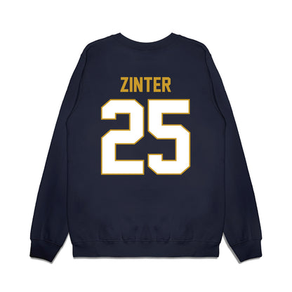 Notre Dame - NCAA Football : Preston Zinter - Vintage Helmet Premium Crewneck Sweatshirt-1