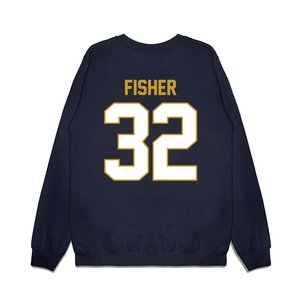 Notre Dame - NCAA Football : Justin Fisher - Vintage Helmet Premium Crewneck Sweatshirt-1