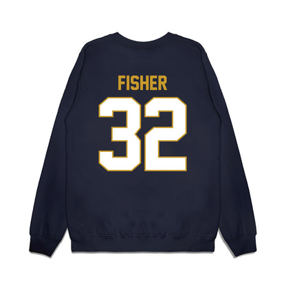 Notre Dame - NCAA Football : Justin Fisher - Vintage Helmet Premium Crewneck Sweatshirt-1