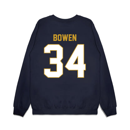 Notre Dame - NCAA Football : Drayk Bowen - Vintage Helmet Premium Crewneck Sweatshirt-1