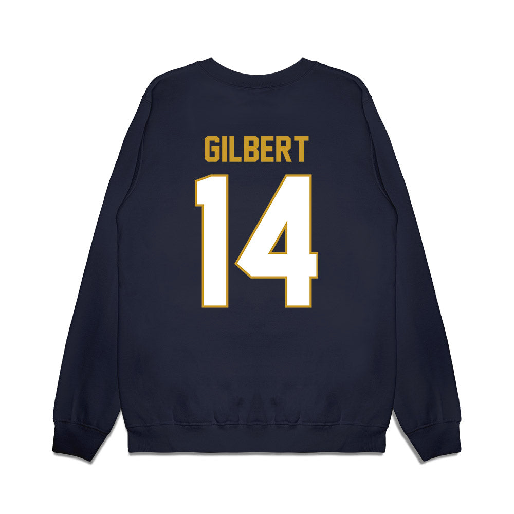 Notre Dame - NCAA Football : Micah Gilbert - Vintage Helmet Premium Crewneck Sweatshirt-1