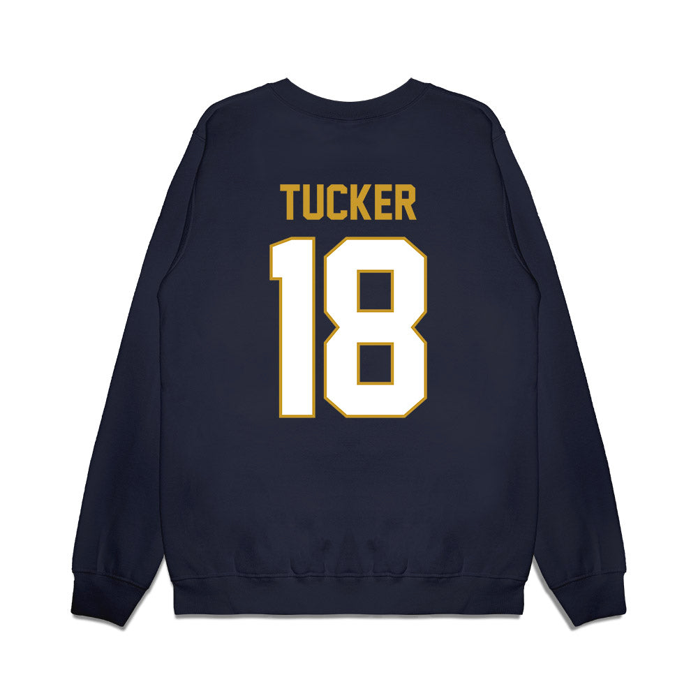 Notre Dame - NCAA Football : Chance Tucker - Vintage Helmet Premium Crewneck Sweatshirt-1