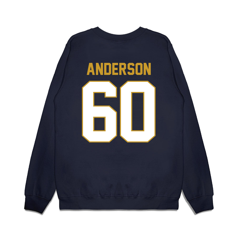Notre Dame - NCAA Football : Max Anderson - Vintage Helmet Premium Crewneck Sweatshirt-1